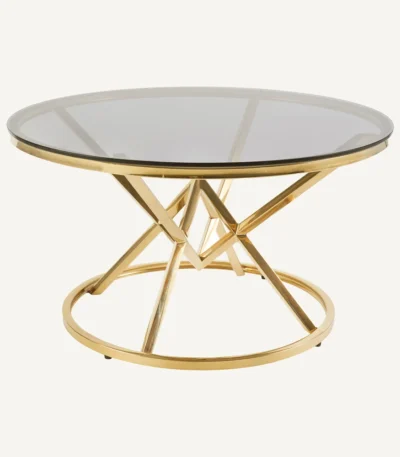 Topaz Round Coffee Table – Gold