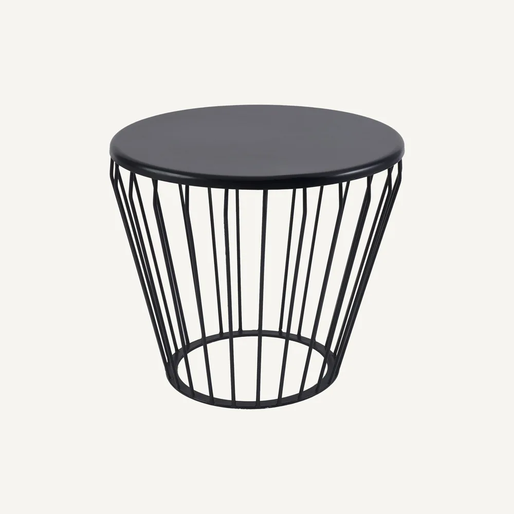 Wireline Coffee Table High Round – Black