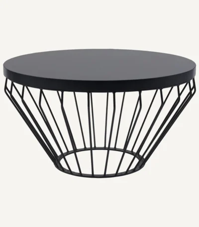 Wireline Coffee Table Low Round – Black