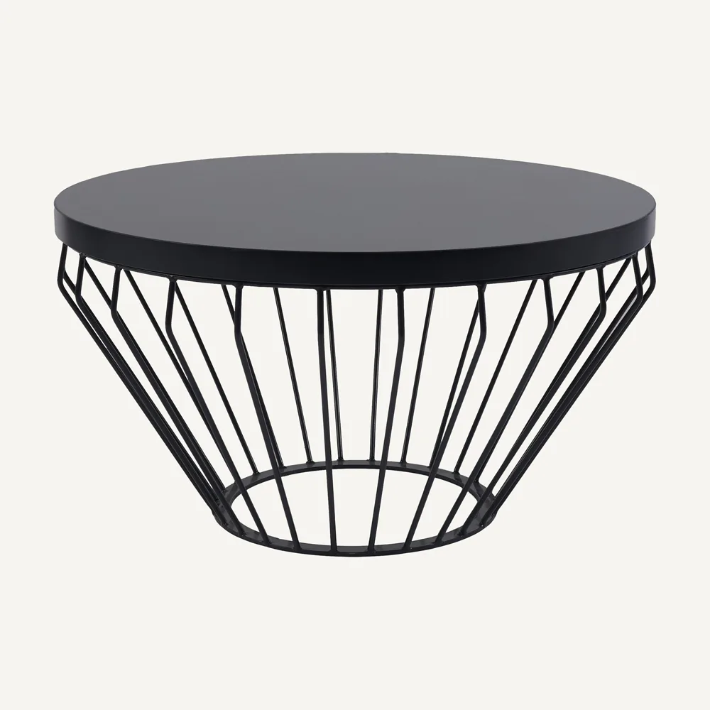 Wireline Coffee Table Low Round – Black