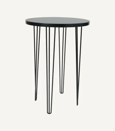 Hairpin Round Cocktail Table – Black
