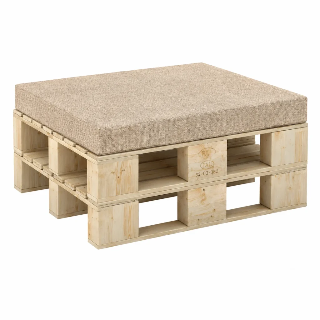 Woody Ottoman Seating – Beige
