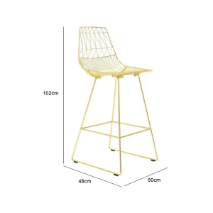 Arrow Wire Bar Chair - Gold