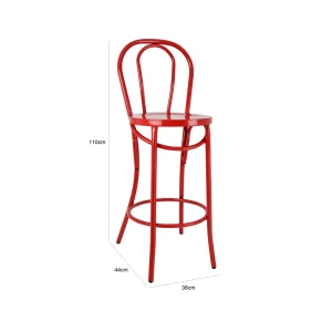 Bentwood Bar Chair - Red