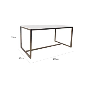 Bronze Coffee Table - White