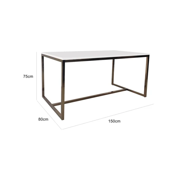 Bronze Coffee Table - White
