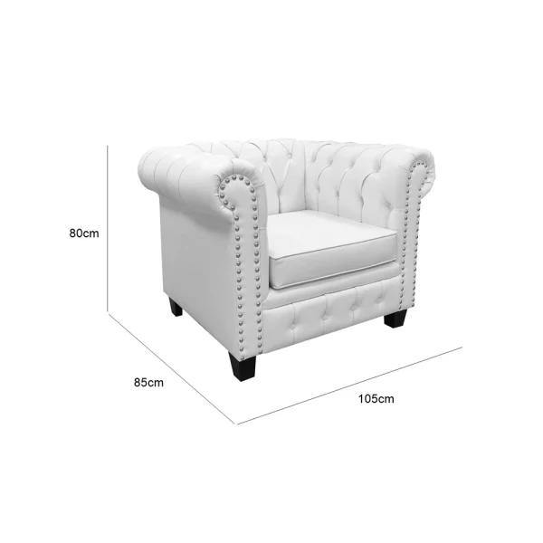 Chesterfield One Seater Sofa - White