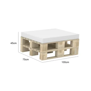 Woody Ottoman Seating - White