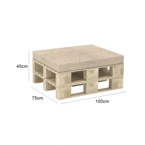 Woody Ottoman Seating - Beige