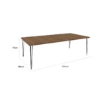 Hairpin Rectangle Dining Table Medium – Brown