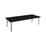Hairpin Rectangle Dining Table Medium – Black