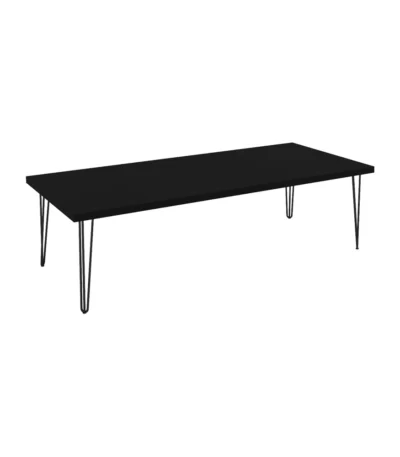 Hairpin Rectangle Dining Table Medium – Black
