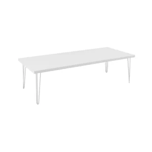 Hairpin Rectangle Coffee Table - White