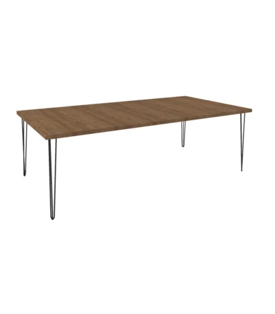 Hairpin Rectangle Dining Table Large – Brown