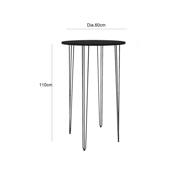 Hairpin Round Cocktail Table - Black