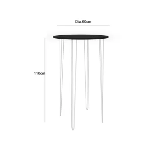 Hairpin Round Cocktail Table - Black Over White