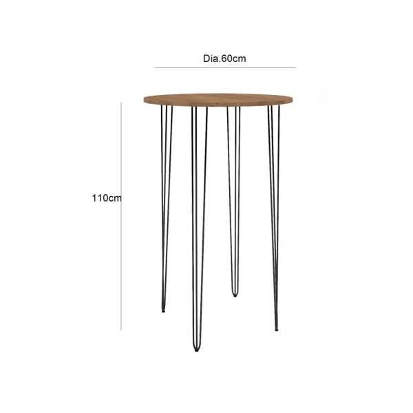 Hairpin Round Cocktail Table - Brown