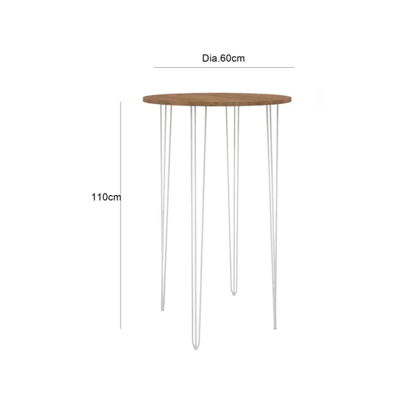 Hairpin Round Cocktail Table - Brown Over White