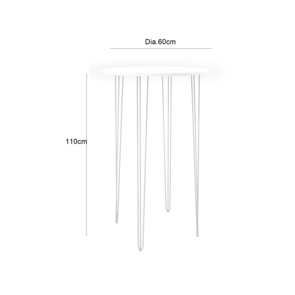 Hairpin Round Cocktail Table - White
