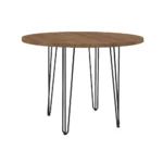 Hairpin Round Dining Table – Brown
