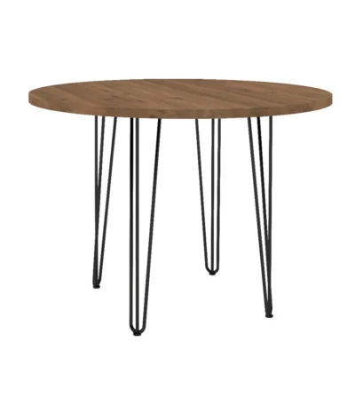 Hairpin Round Dining Table – Brown