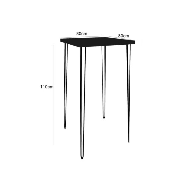 Hairpin Square Cocktail Table - Black
