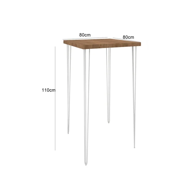 Hairpin Square Cocktail Table - Brown Over White