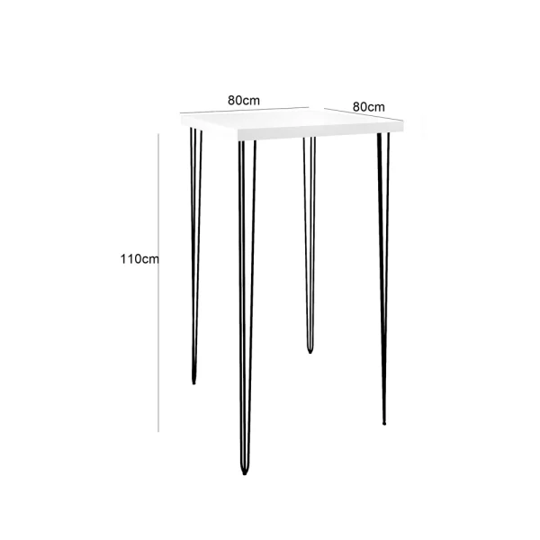 Hairpin Square Cocktail Table - Black Over White