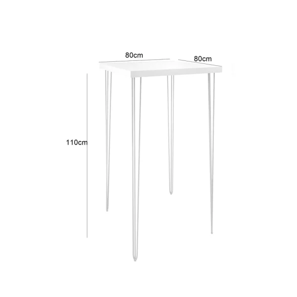 Hairpin Square Cocktail Table - White
