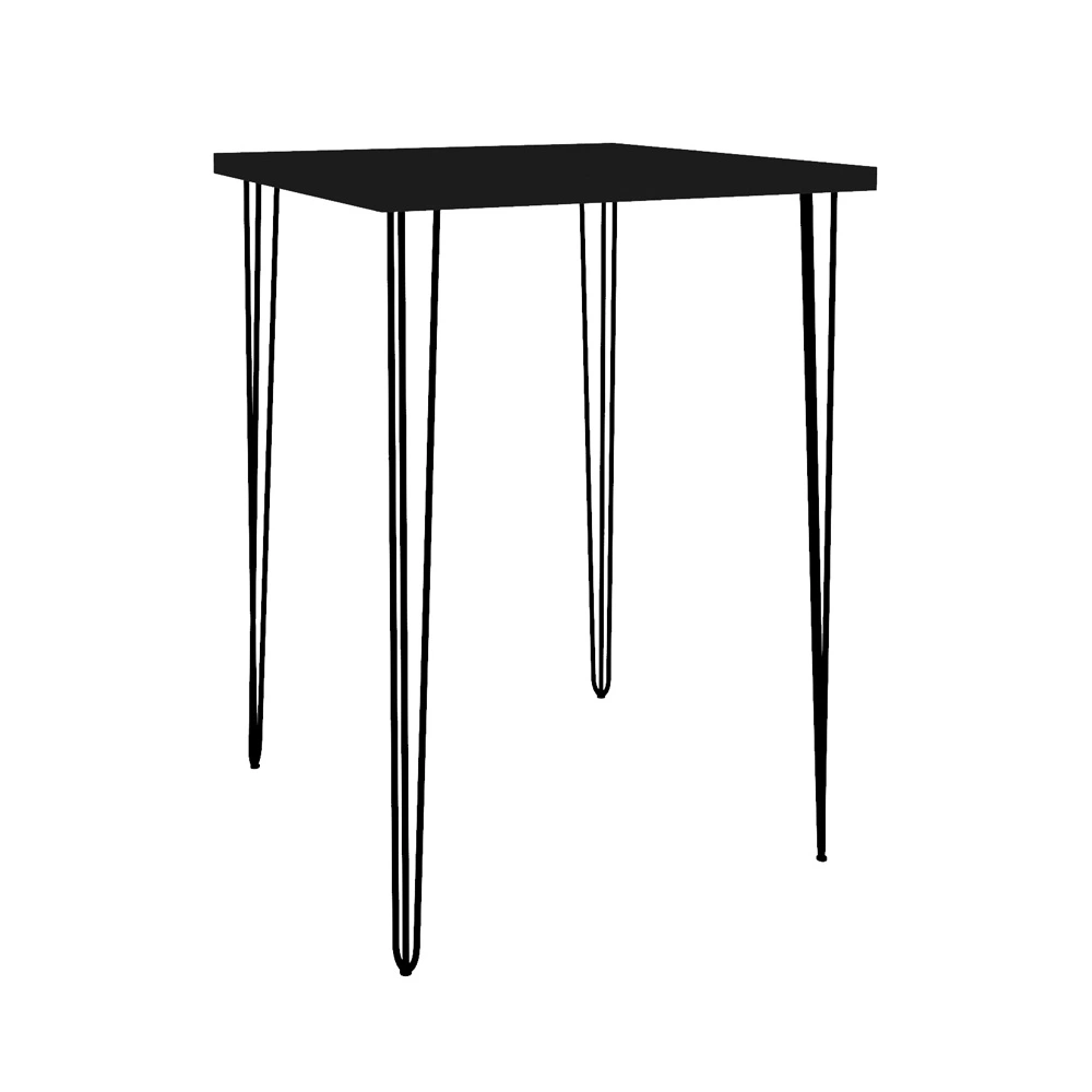 Hairpin Square Dining Table – Black