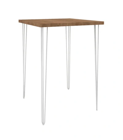 Hairpin Dining Table Square – Brown