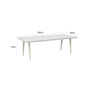 Kia Crossleg Rectangle Table - White