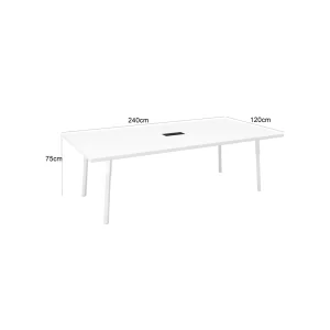 Majestic Crossleg Table Rectangle - White