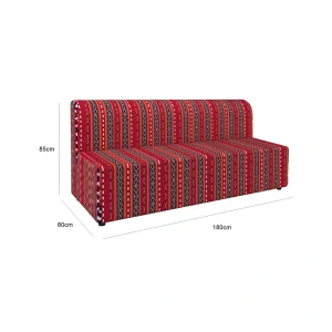 Maria Majlis Three Seater Sofa - Red