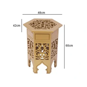 Masherbiya Hexagonal Table - Gold