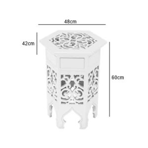 Masherbiya Hexagonal Table - White