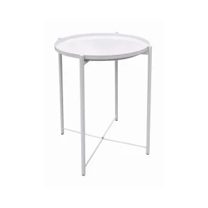 Metal Disk Coffee Table - White