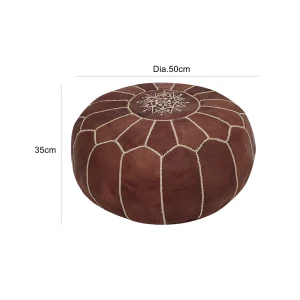 Moroccan Pouf - Dark Tan
