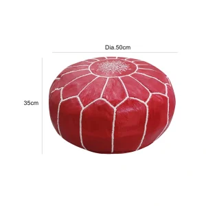 Moroccan Pouf - Red