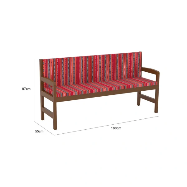 Mudeer Garden Bench - Red Majlis