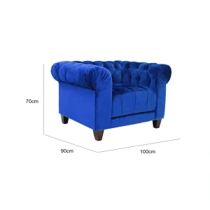 Chesterfield One Seater Sofa - Sapphire