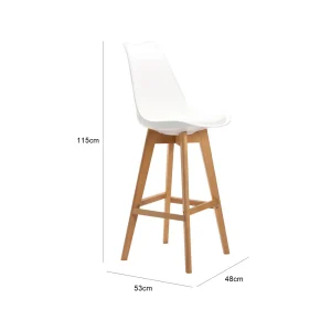 Tulip Bar Chair - White
