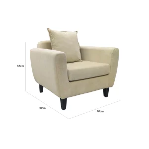 Scandinavian One Seater Sofa - Beige