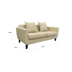 Scandinavian Two Seater Sofa - Beige