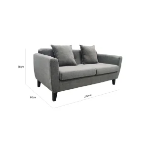 Scandinavian Two Seater Sofa - Grey