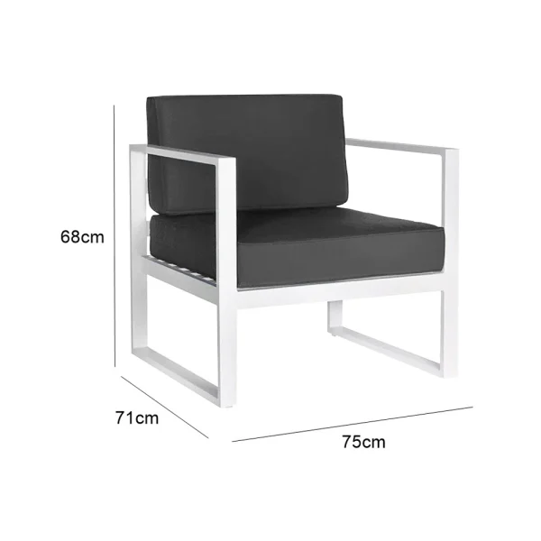 Troy Single Seater Sofa - Grey