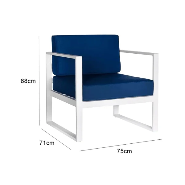 Troy Single Seater Sofa - Blue