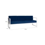 Troy Three Seater Sofa – Blue