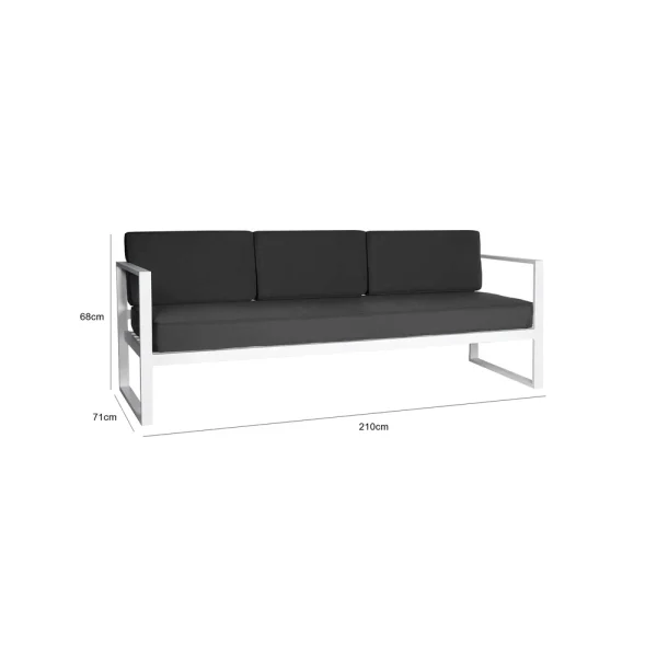 Troy Three Seater Sofa - Grey