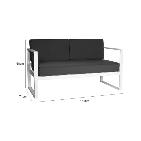 Troy Two Seater Sofa - Grey